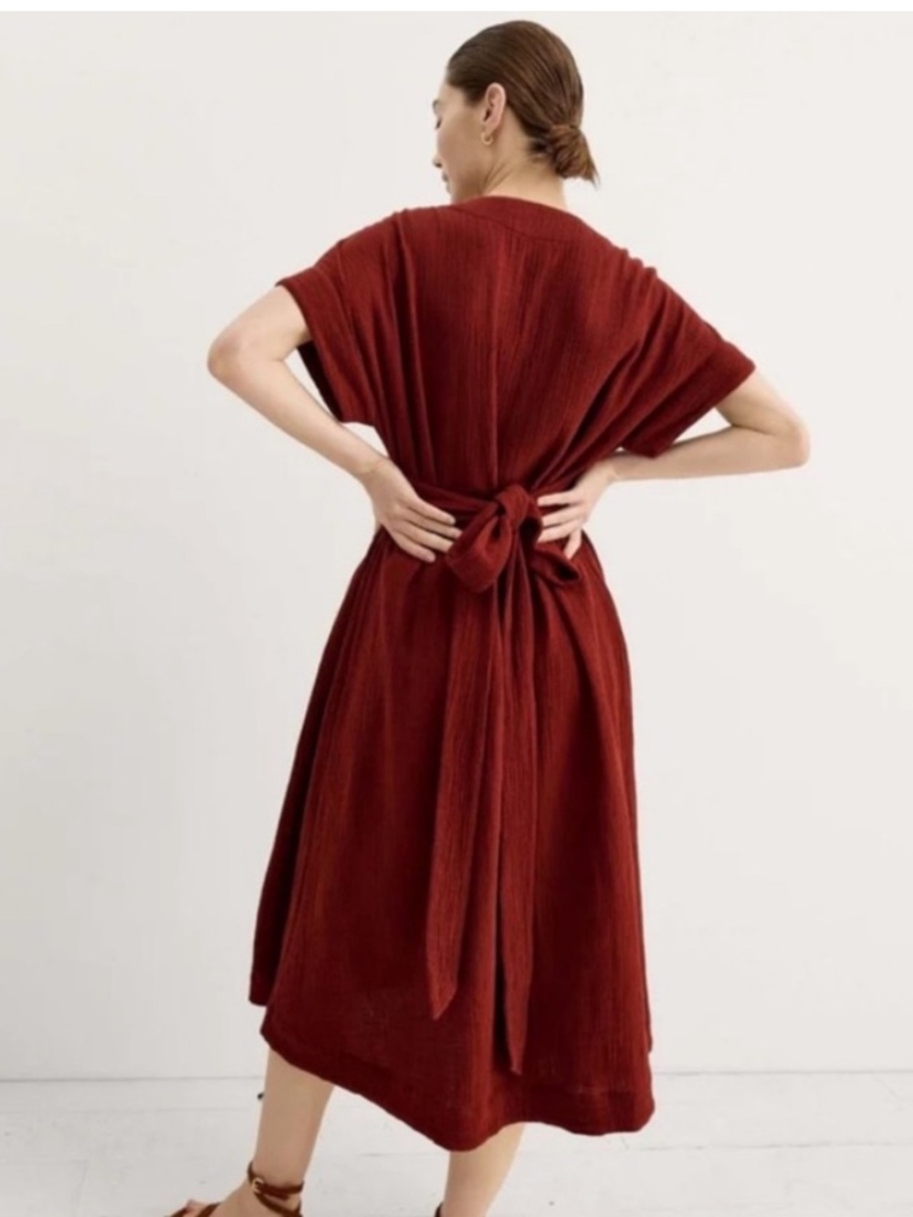 Hatch Deep Rust Red Midi Dress - Picture 3 of 9